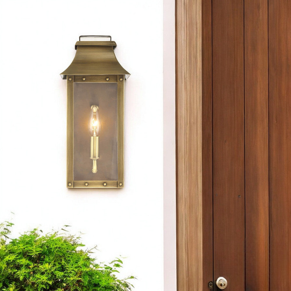 Manchester 1-Light Aged Brass Pocket Wall Light