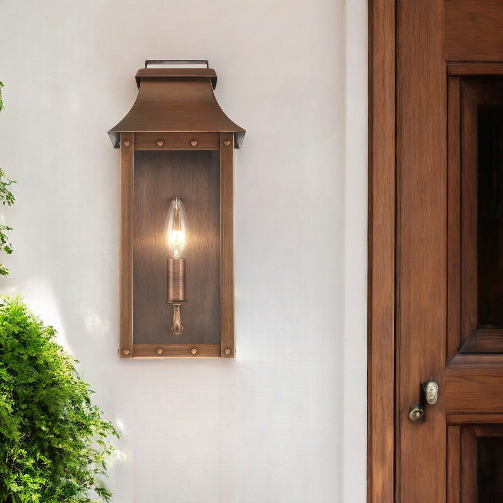 Manchester 1-Light Copper Patina Pocket Wall Light