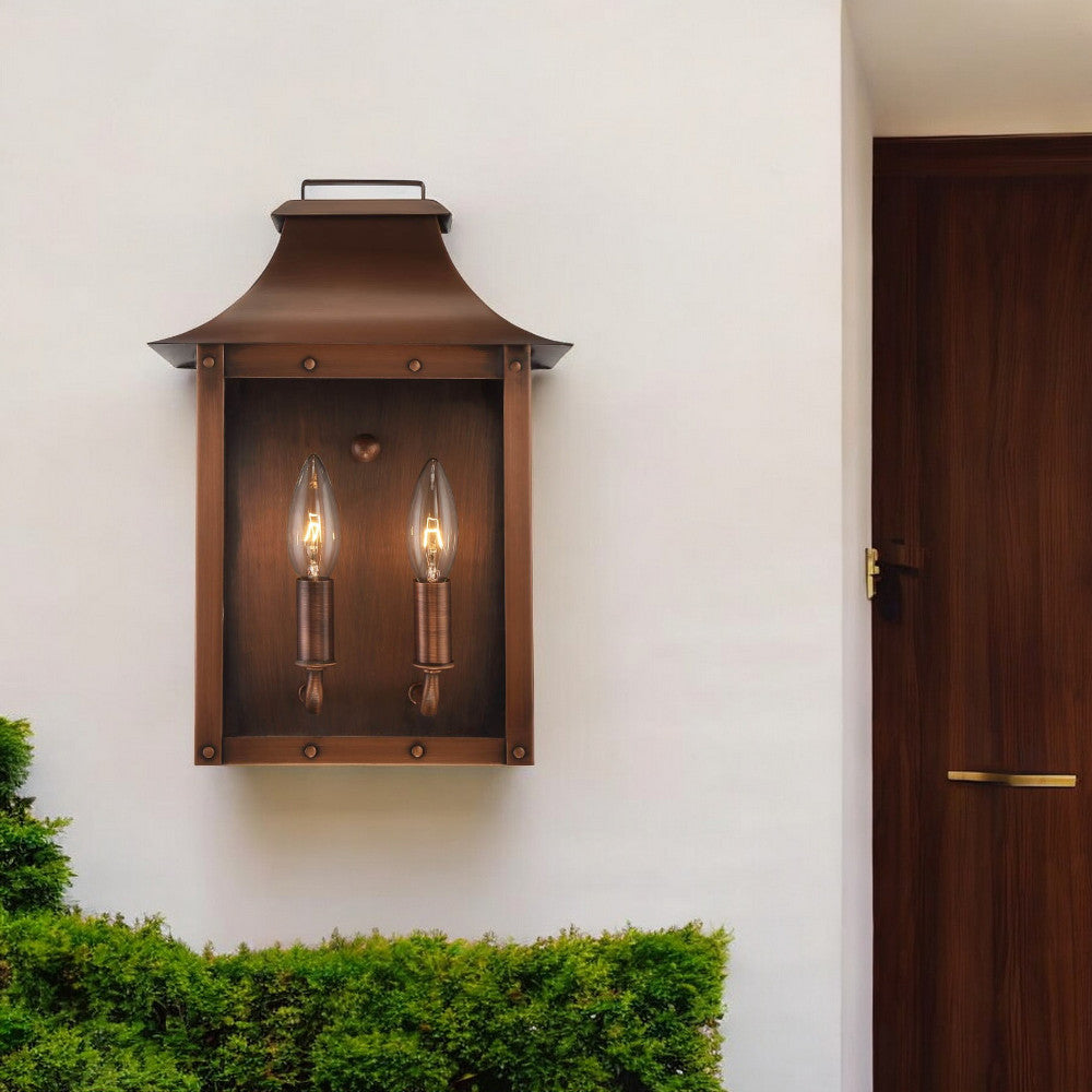 Manchester 2-Light Copper Patina Pocket Wall Light