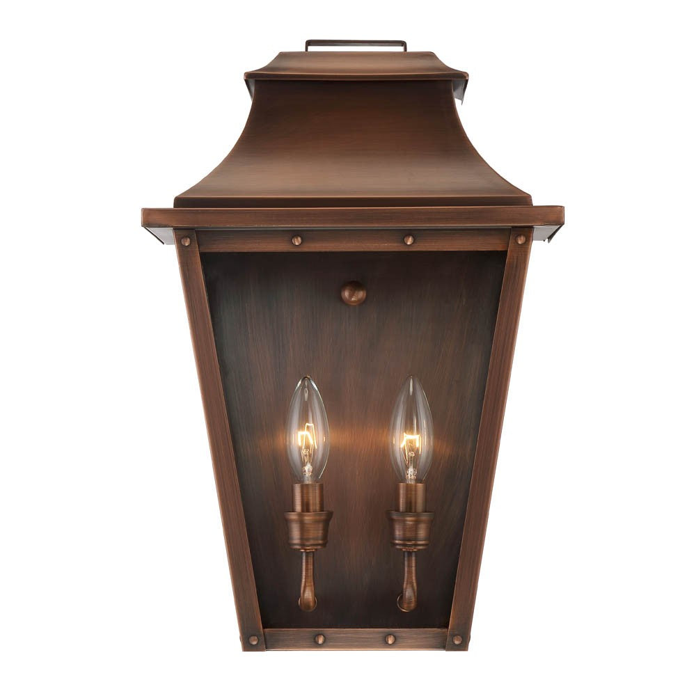 Coventry 2-Light Copper Patina Pocket Wall Light