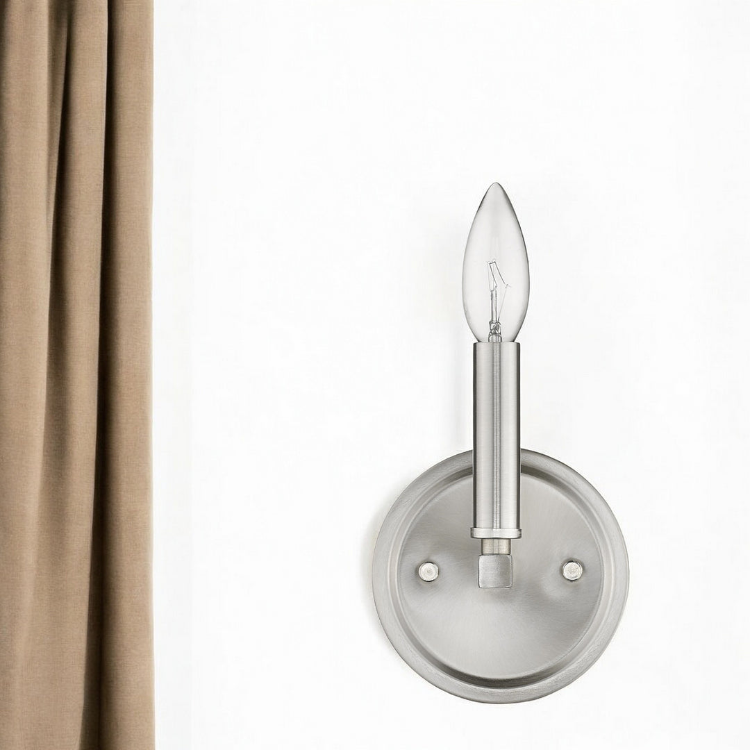 One Light Silver Wall Sconce