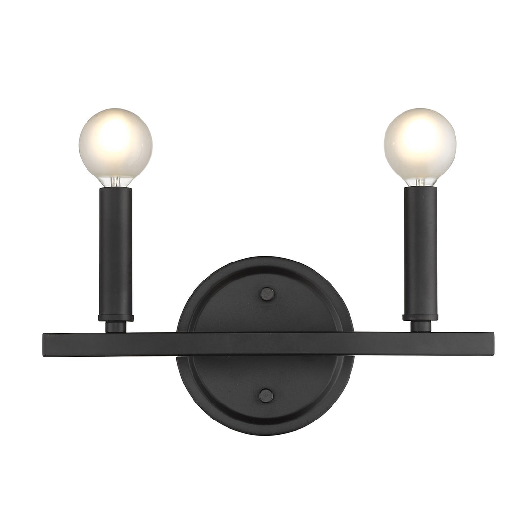 Two Light Matte Black Wall Sconce