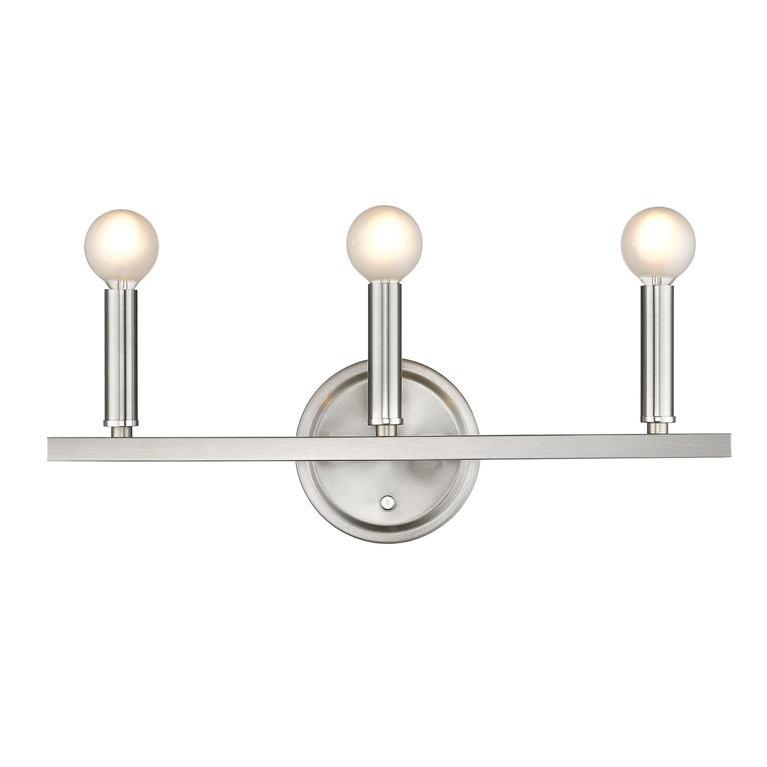 Three Light Silver Wall Sconce