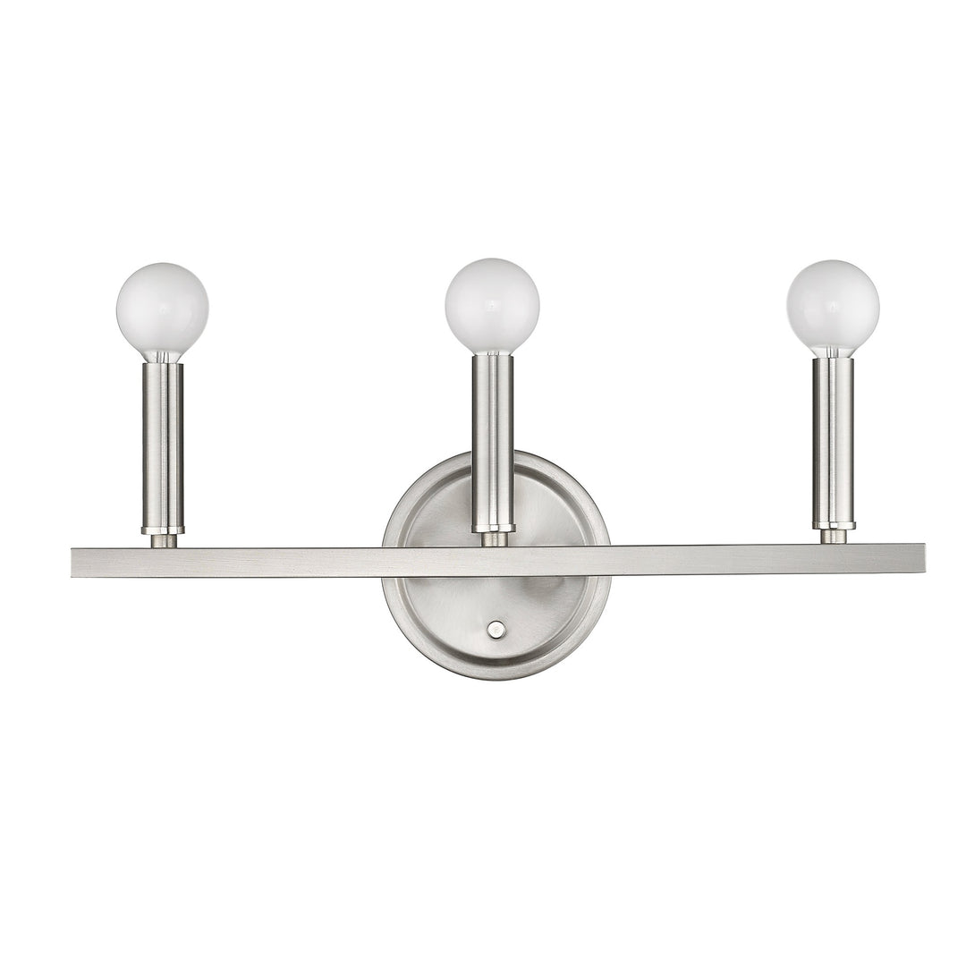 Three Light Silver Wall Sconce