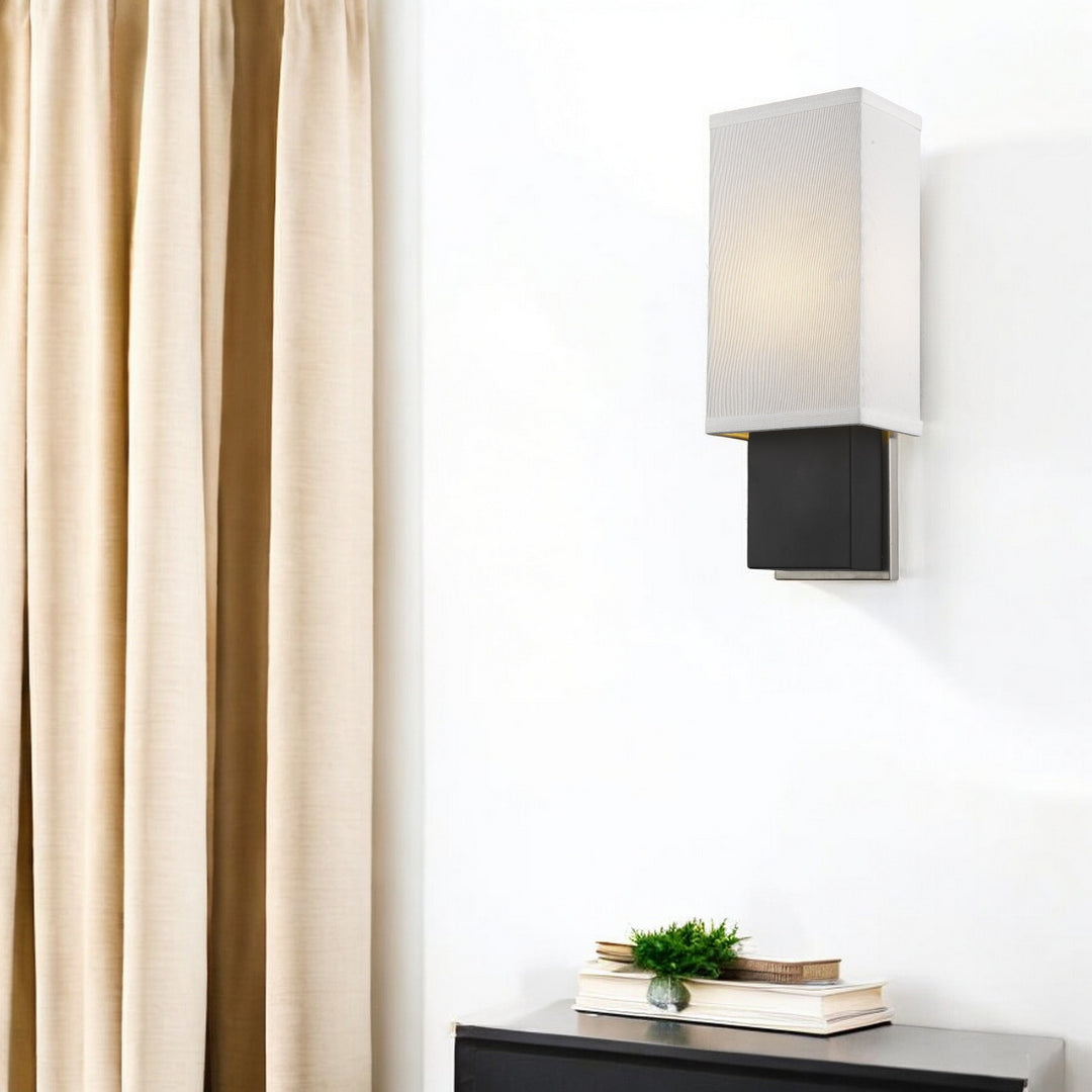 Rectangular Wall Sconce with Linen Fabric Shade