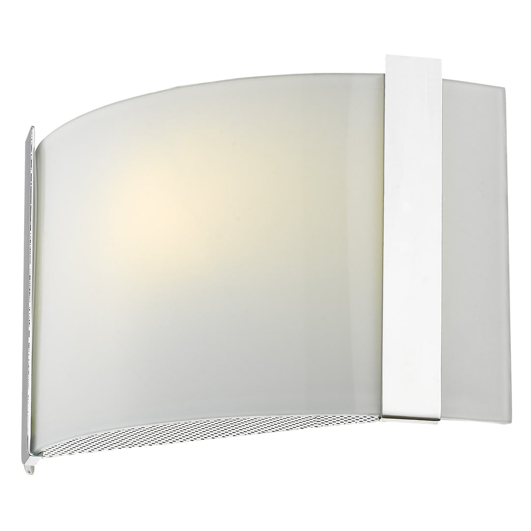 Polished Chrome Wall Sconce with Frosted Glass Shade