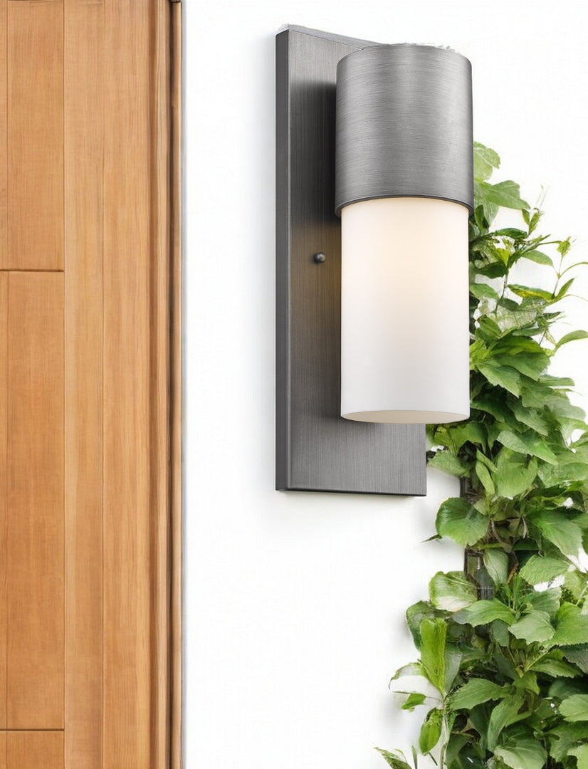 Contemporary Brushed Silver and White Wall Light