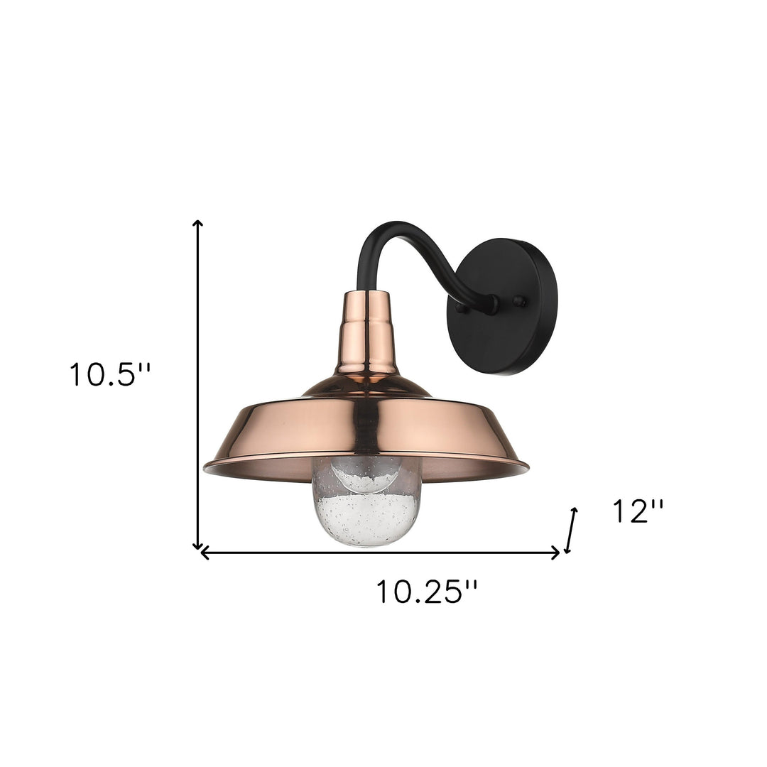 Shiny Copper Shallow Plate Shape Wall Light