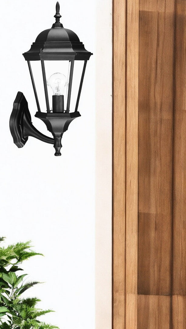 Matte Black Swing Arm Lantern Wall Light