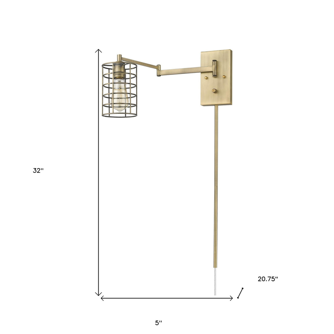 Industrial Gold Metal Wall Sconce