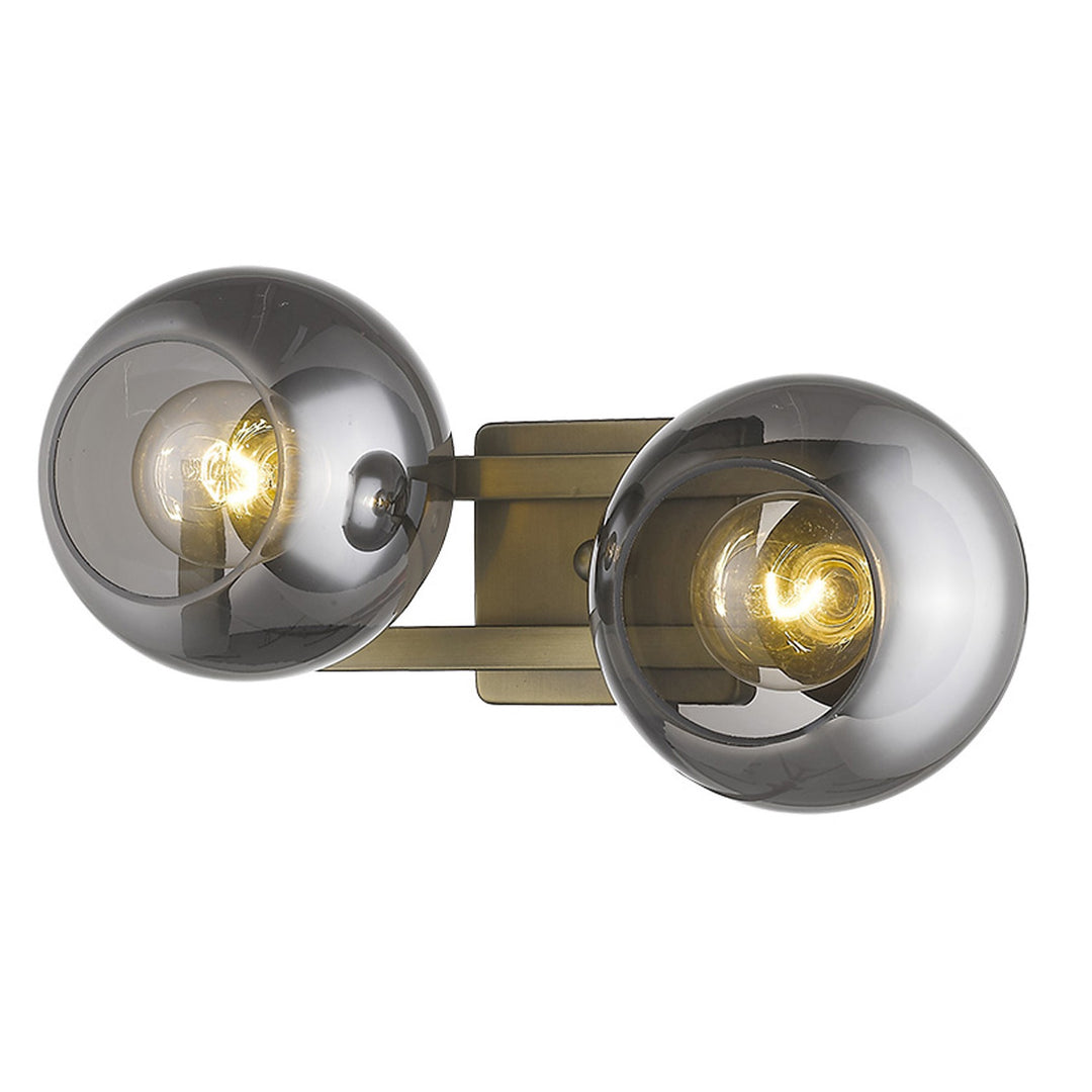 Lunette 2-Light Aged Brass Sconce