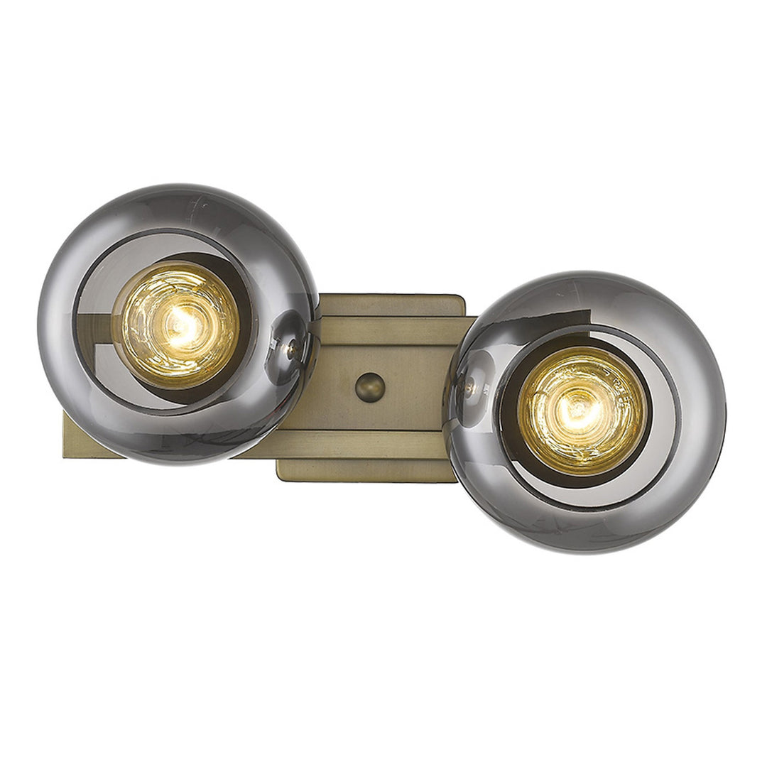 Lunette 2-Light Aged Brass Sconce