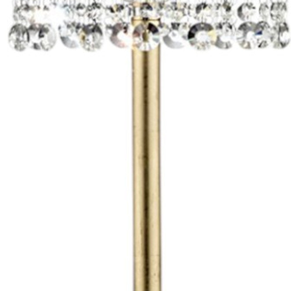 65" Gold Novelty Floor Lamp With White Drum Shade