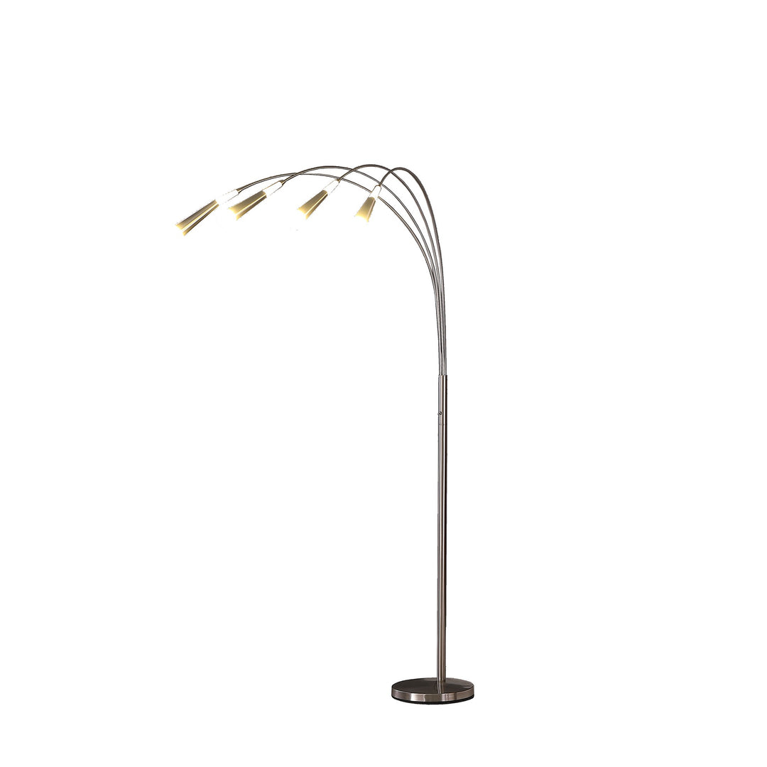 72" Nickel Four Lights LED Arc Floor Lamp