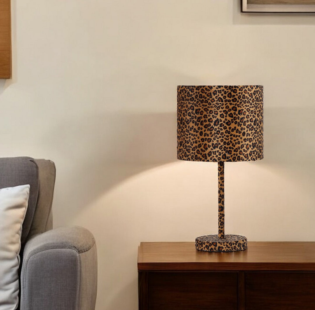 19" White Bedside Table Lamp With White Drum Shade