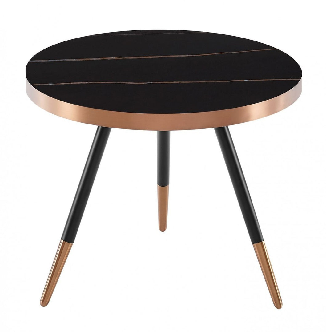 Modern Black and Gold Ceramic Coffee Table