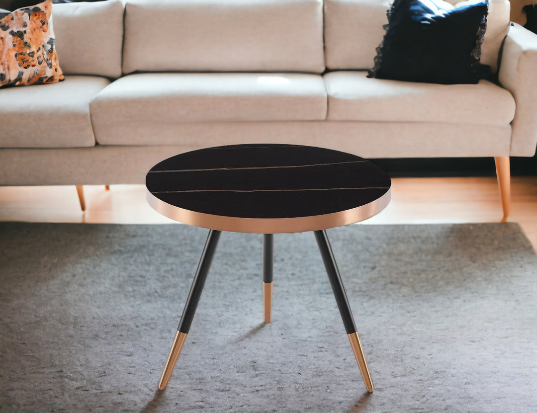 Modern Black and Gold Ceramic Coffee Table