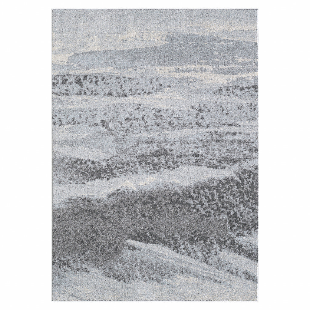 10' X 13' Blue Gray Abstract Mist Modern Area Rug