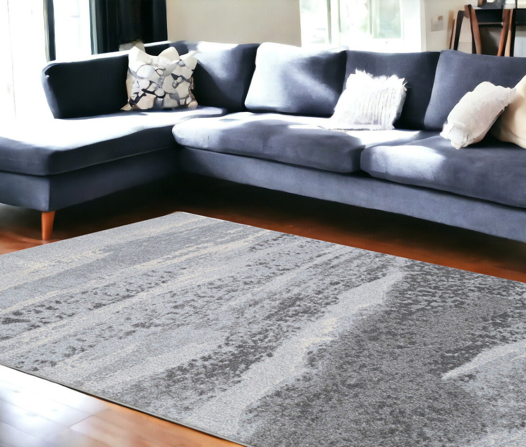 10' X 13' Blue Gray Abstract Mist Modern Area Rug