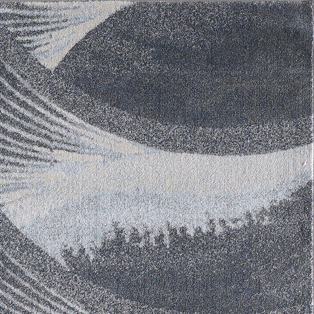 10' X 13' Gray Blue Abstract Waves Modern Area Rug