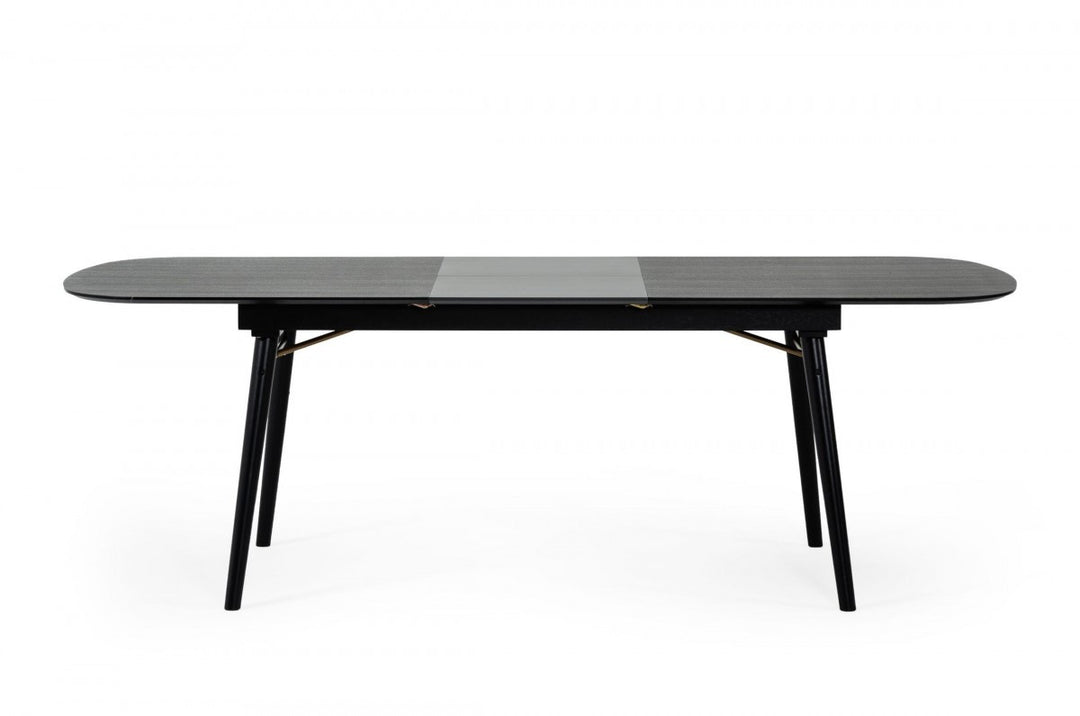 71" Black Rectangular Butterfly Leaf Dining Table