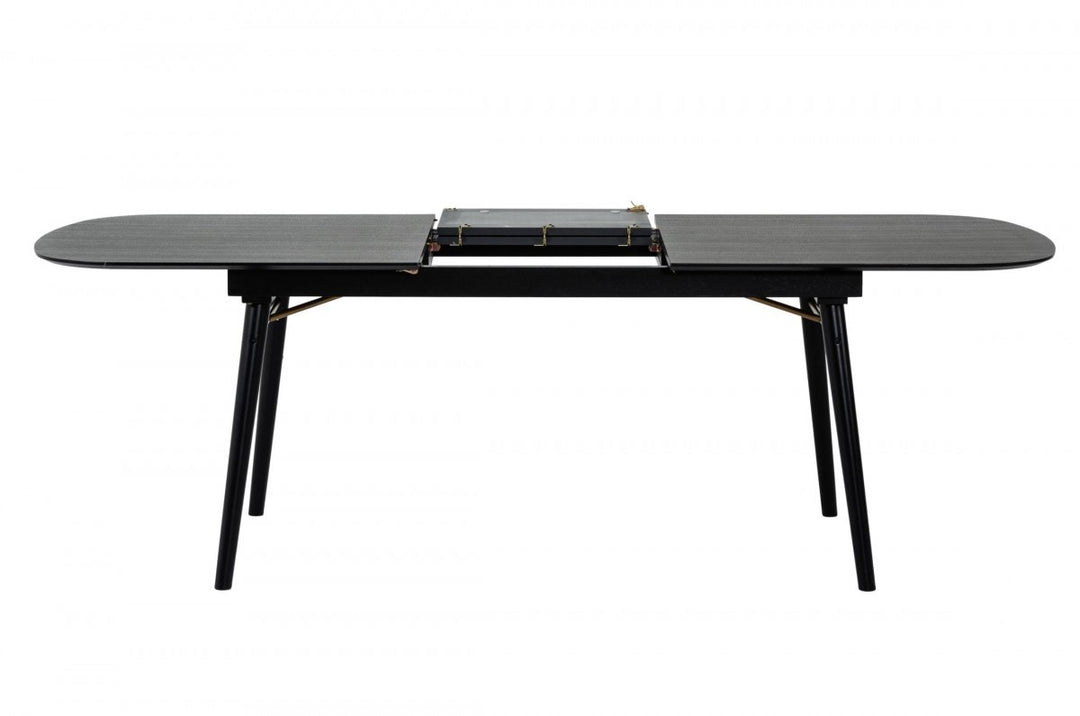 71" Black Rectangular Butterfly Leaf Dining Table