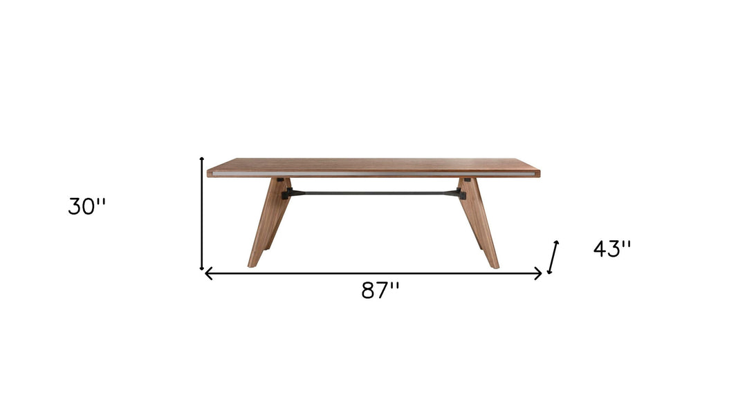 87-Inch Modern Brown Rectangular Dining Table