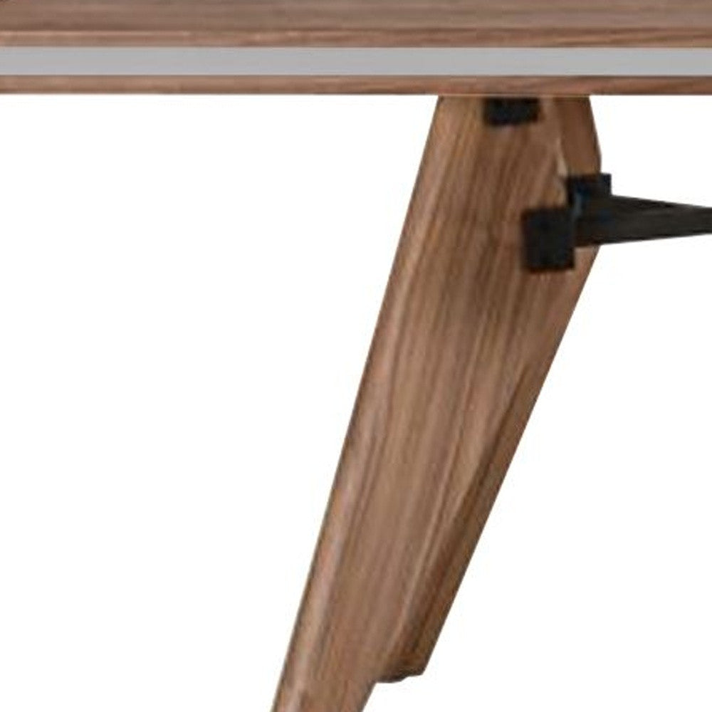 87-Inch Modern Brown Rectangular Dining Table