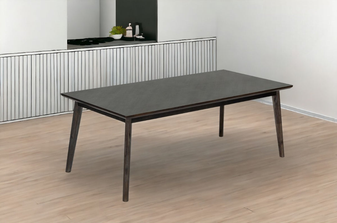 87-Inch Ebony Dining Table with Rose Gold Accents