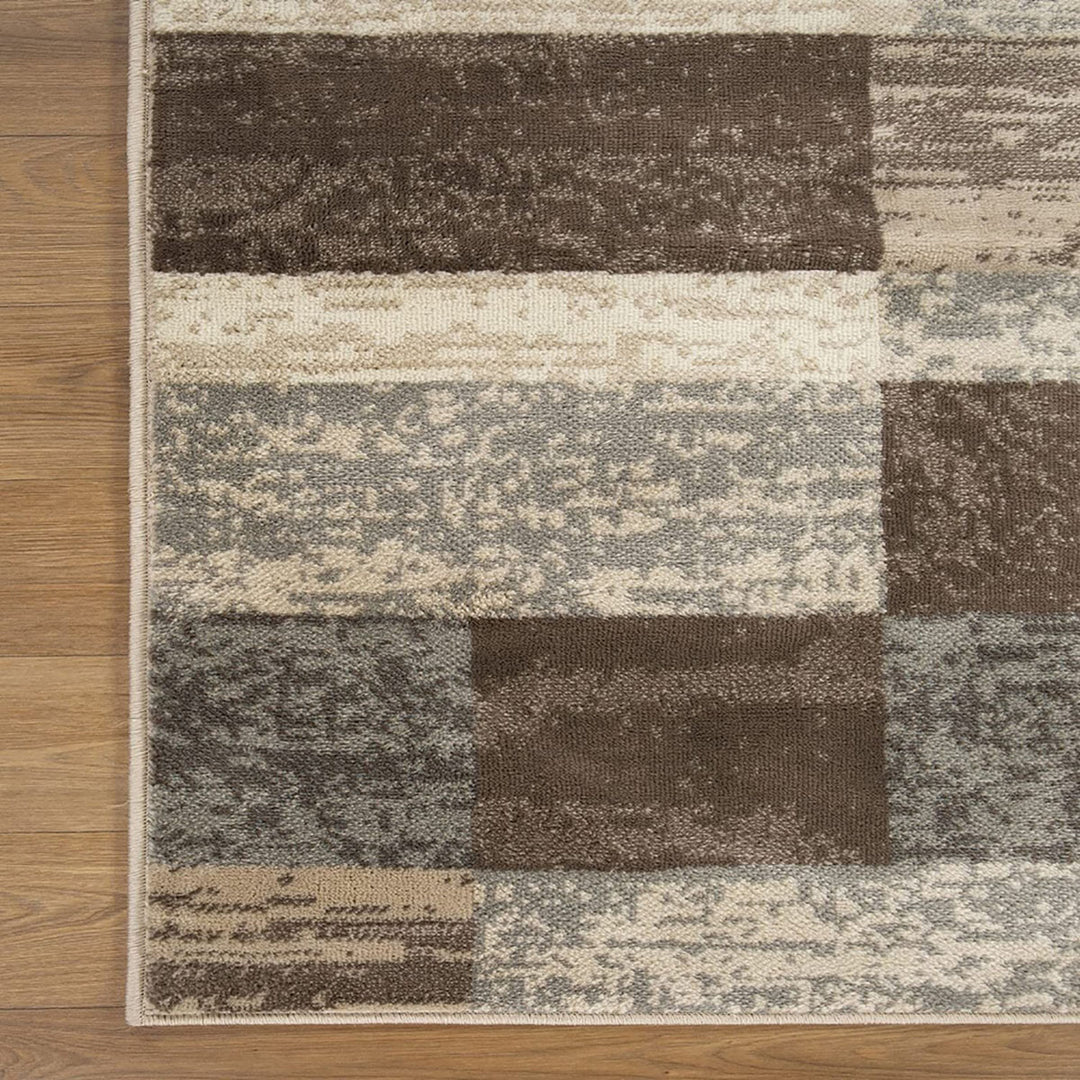 12' Slate Patchwork Power Loom Runner Rug