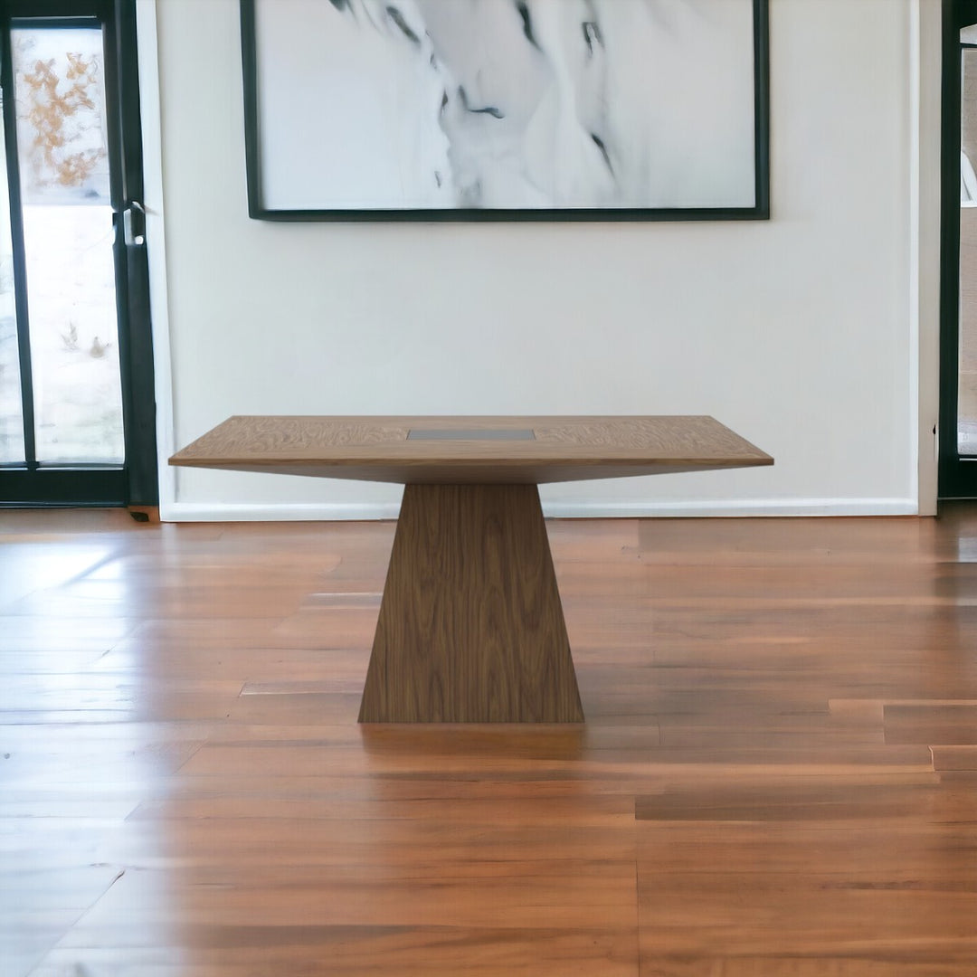 59" Walnut Square Solid and Manufactured Wood Dining Table