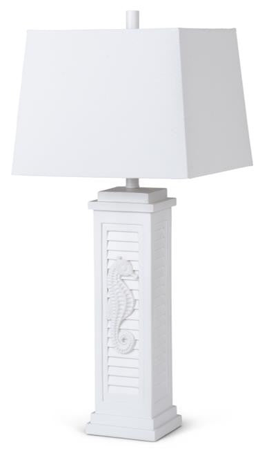 Set of Two 32" White Table Lamp Coastal With White Shade