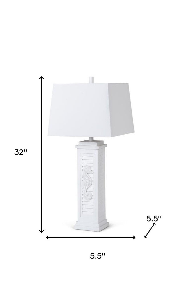 Set of Two 32" White Table Lamp Coastal With White Shade