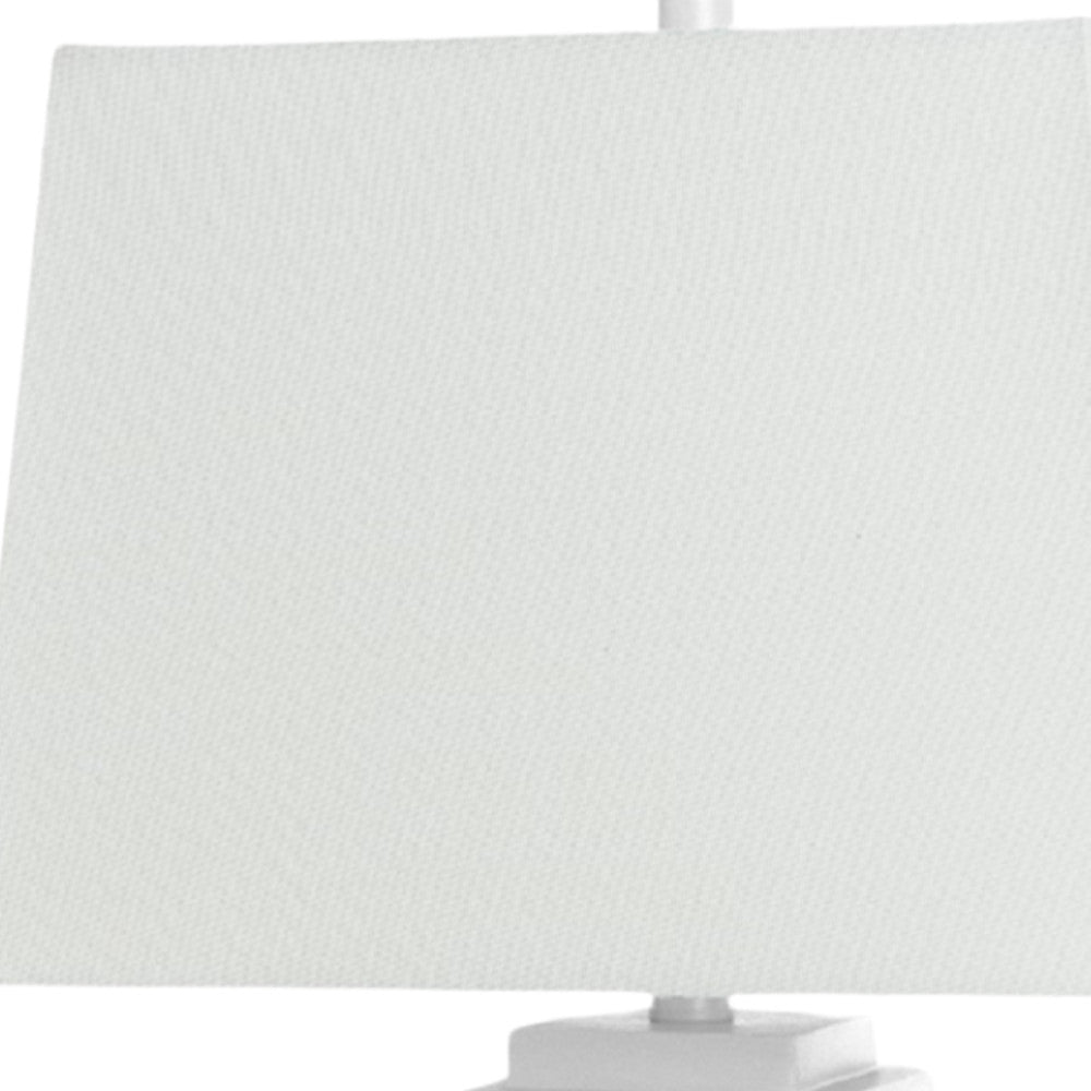 Set of Two 32" White Table Lamp Coastal With White Shade