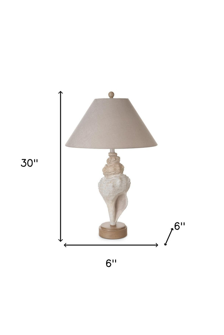 Set of Two 30" Beige and Brown Novelty Table Lamp Coastal With Tan Empire Shade