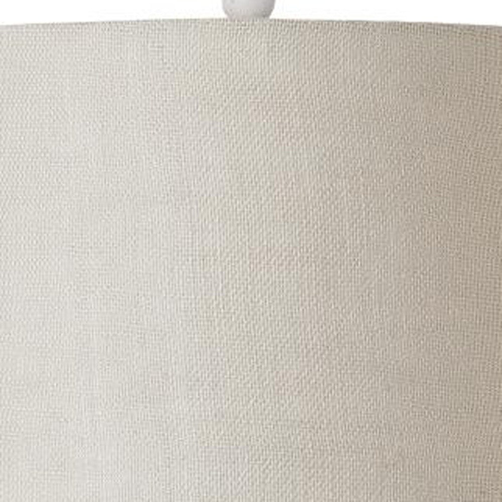 Set of Two 27" Natural White and Blue Novelty Table Lamp Coastal With Off White Empire Shade