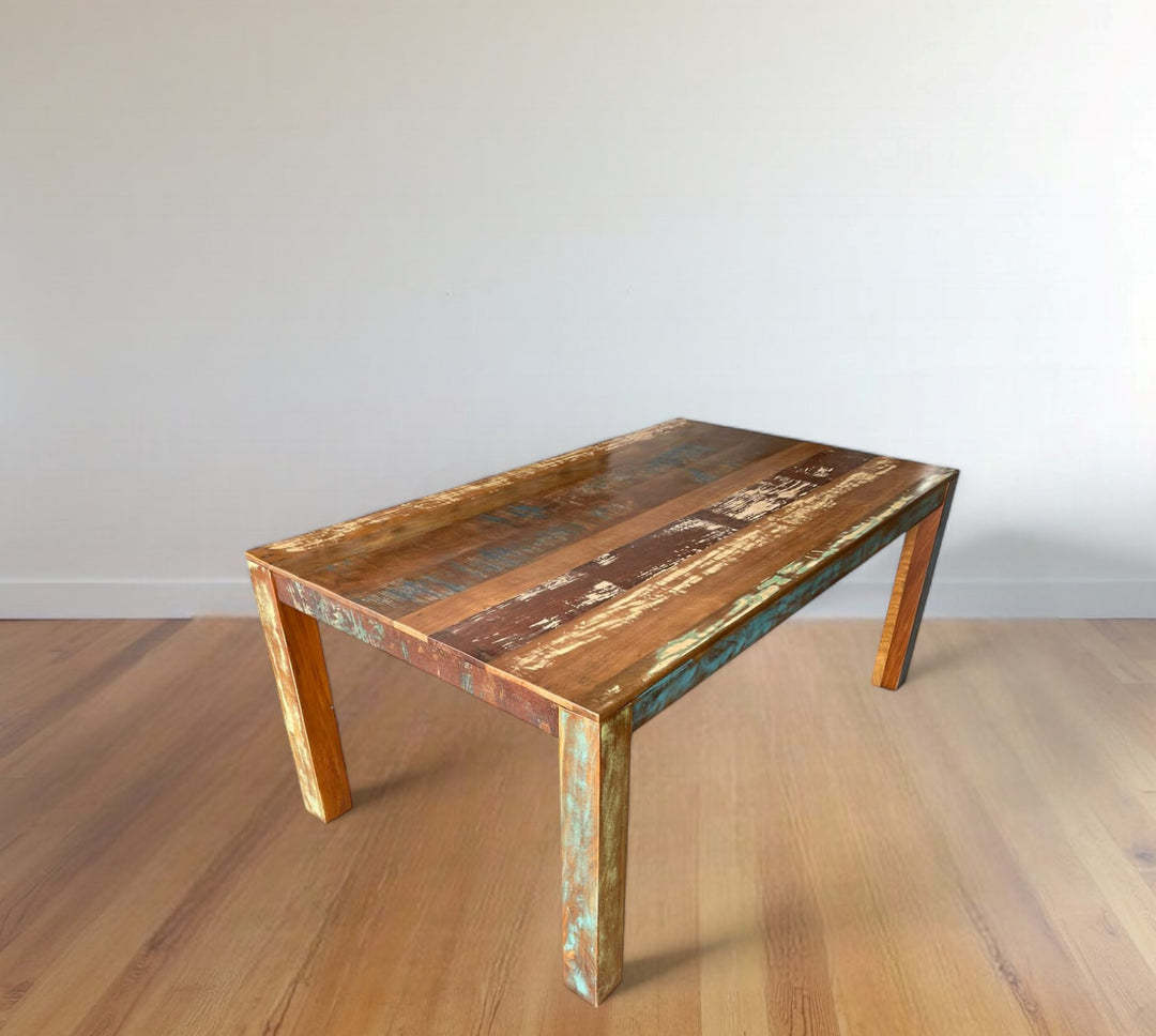 72" Brown Solid Wood Dining Table