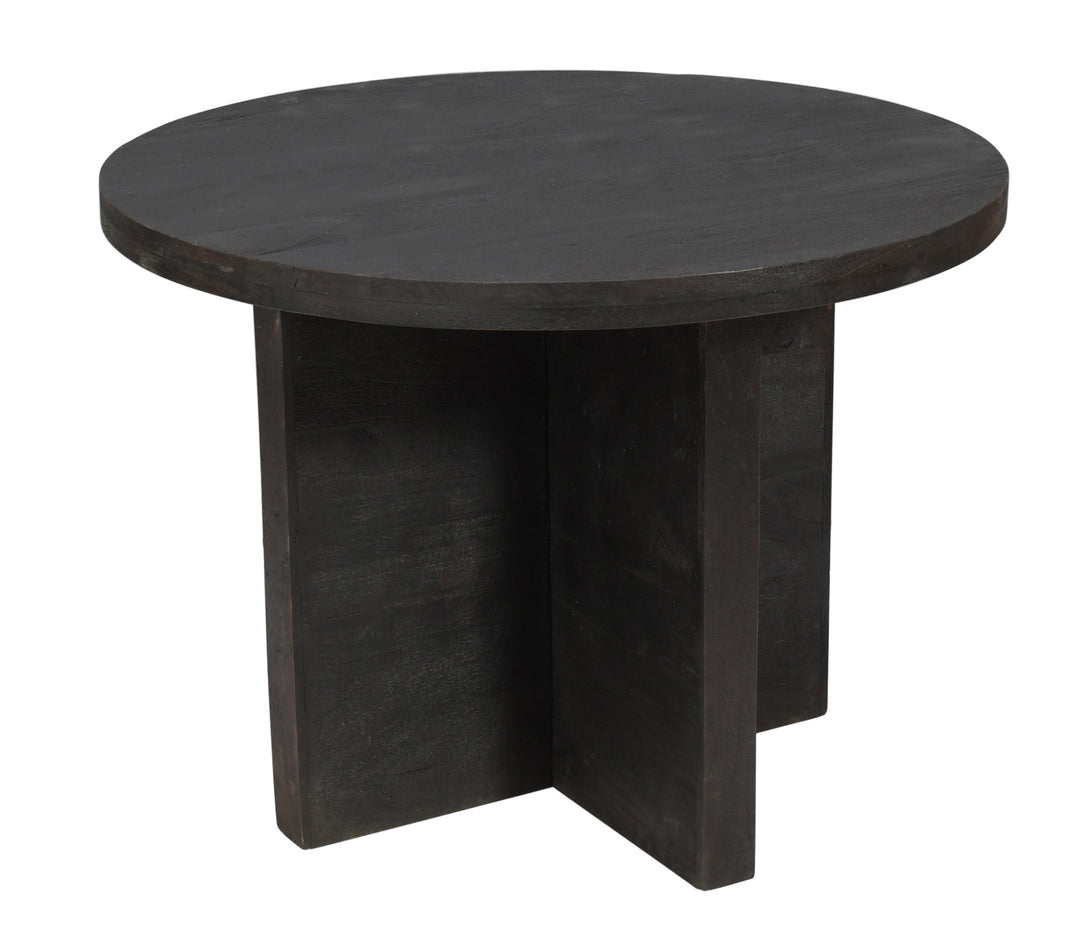 48" Taupe Rounded Solid Wood Pedestal Dining Table