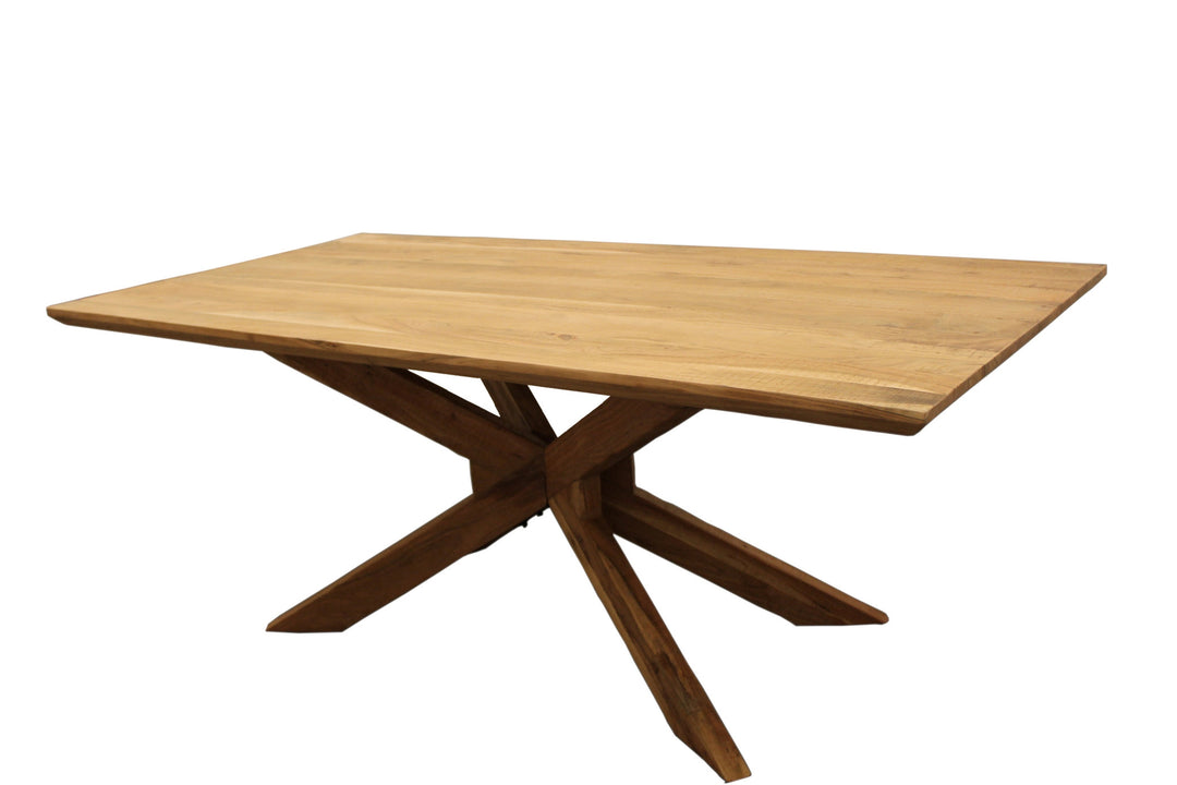 79" Natural Solid Wood Pedestal Dining Table