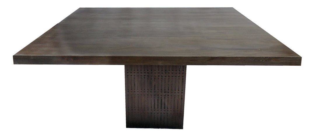 42" Rustic Brown Solid Wood Dining Table