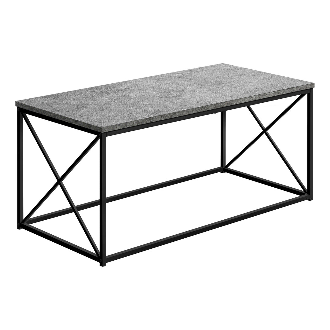 41-Inch Gray and Black Rectangular Coffee Table