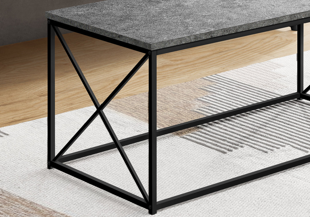 41-Inch Gray and Black Rectangular Coffee Table