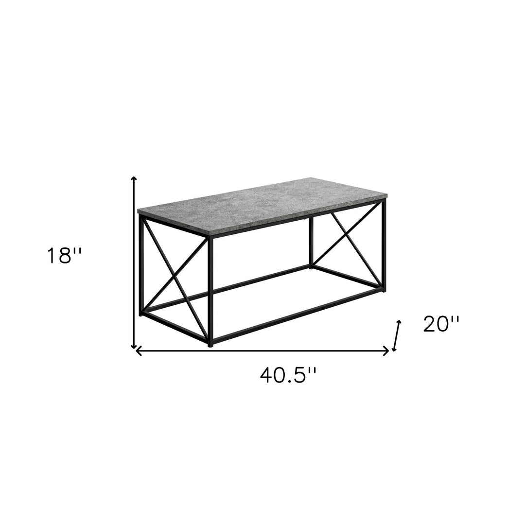 41-Inch Gray and Black Rectangular Coffee Table