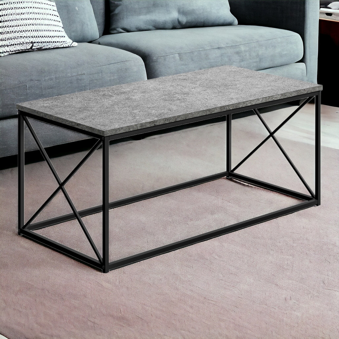 41-Inch Gray and Black Rectangular Coffee Table