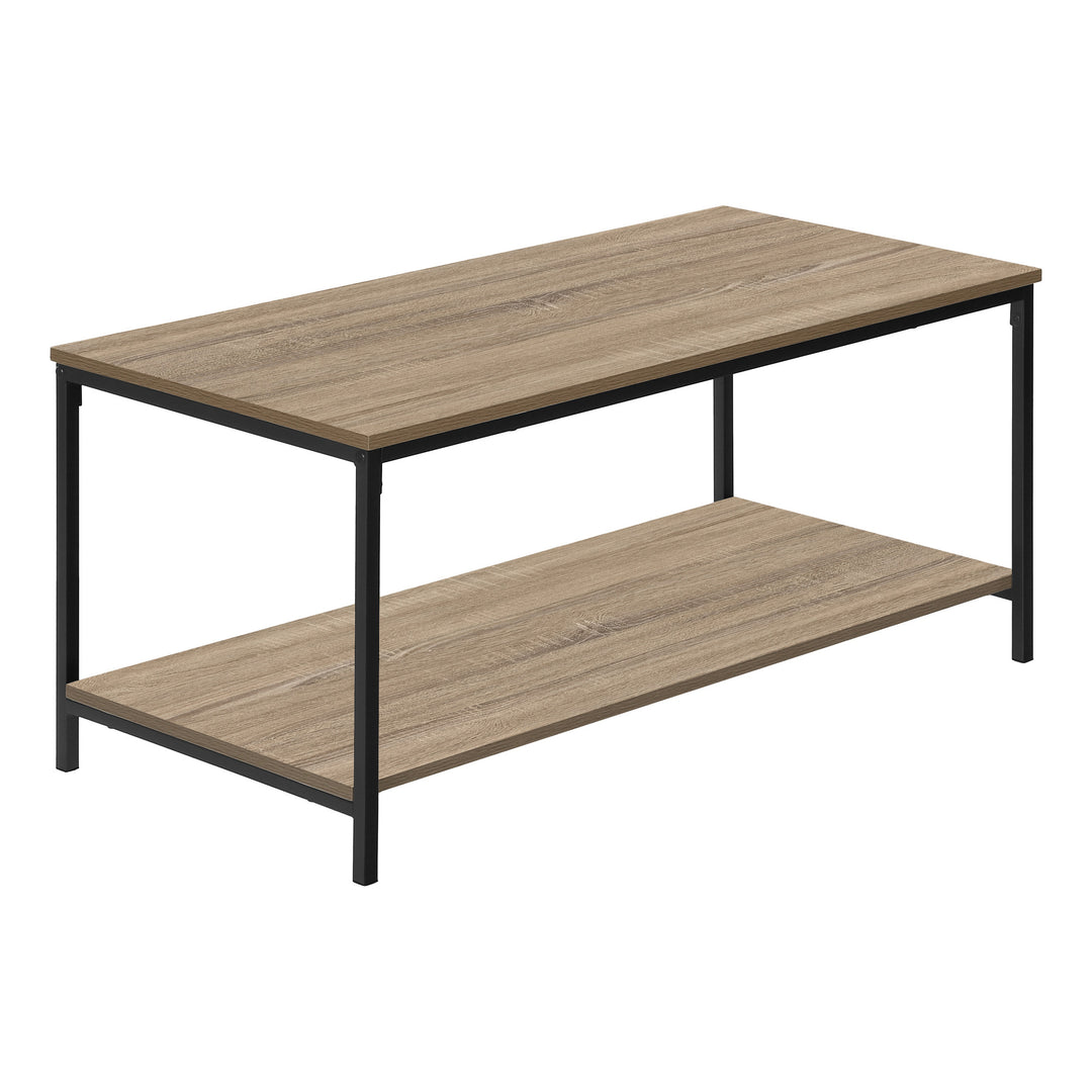 40" Taupe And Black Rectangular Metal Coffee Table