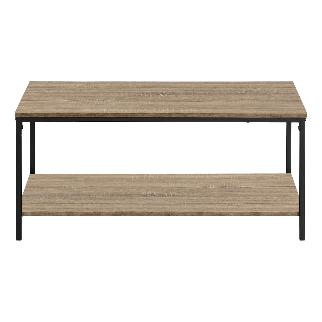 40" Taupe And Black Rectangular Metal Coffee Table