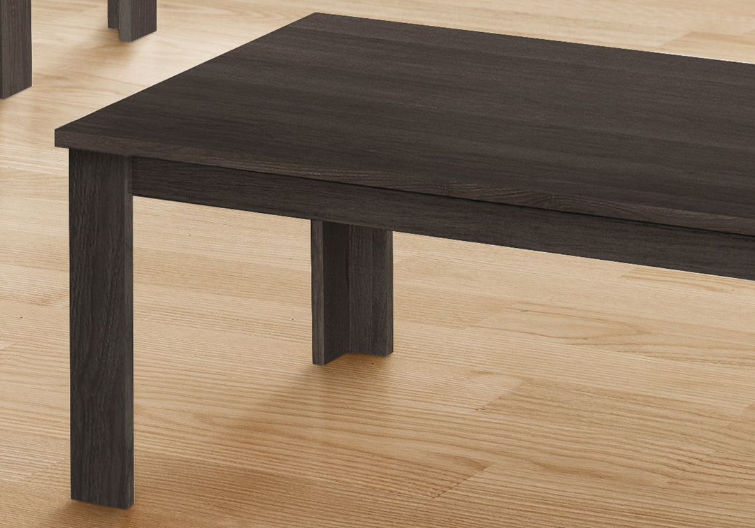 Set of Three 44" Oak-Finished Rectangular Coffee Tables