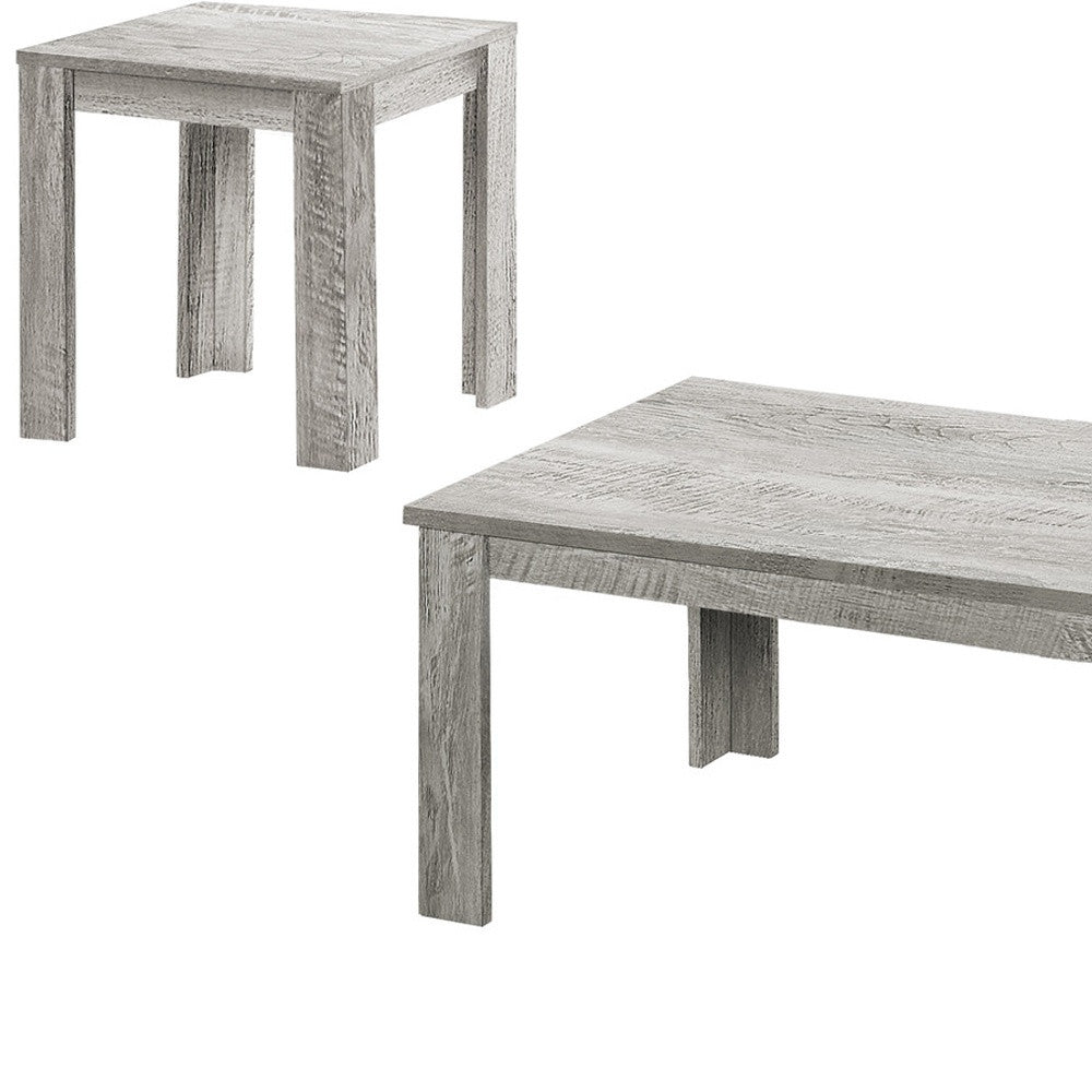 Set of Three 44" Modern Gray Coffee Tables