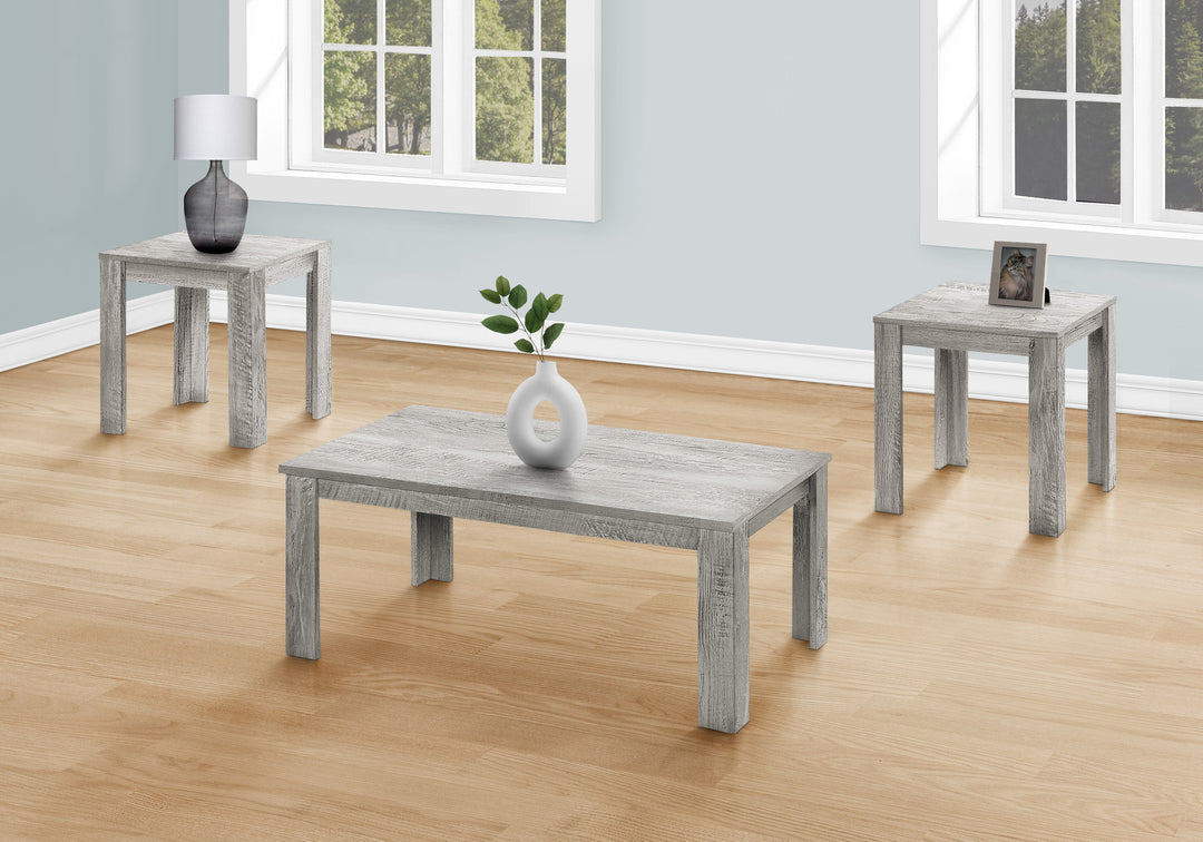 Set of Three 44" Modern Gray Coffee Tables