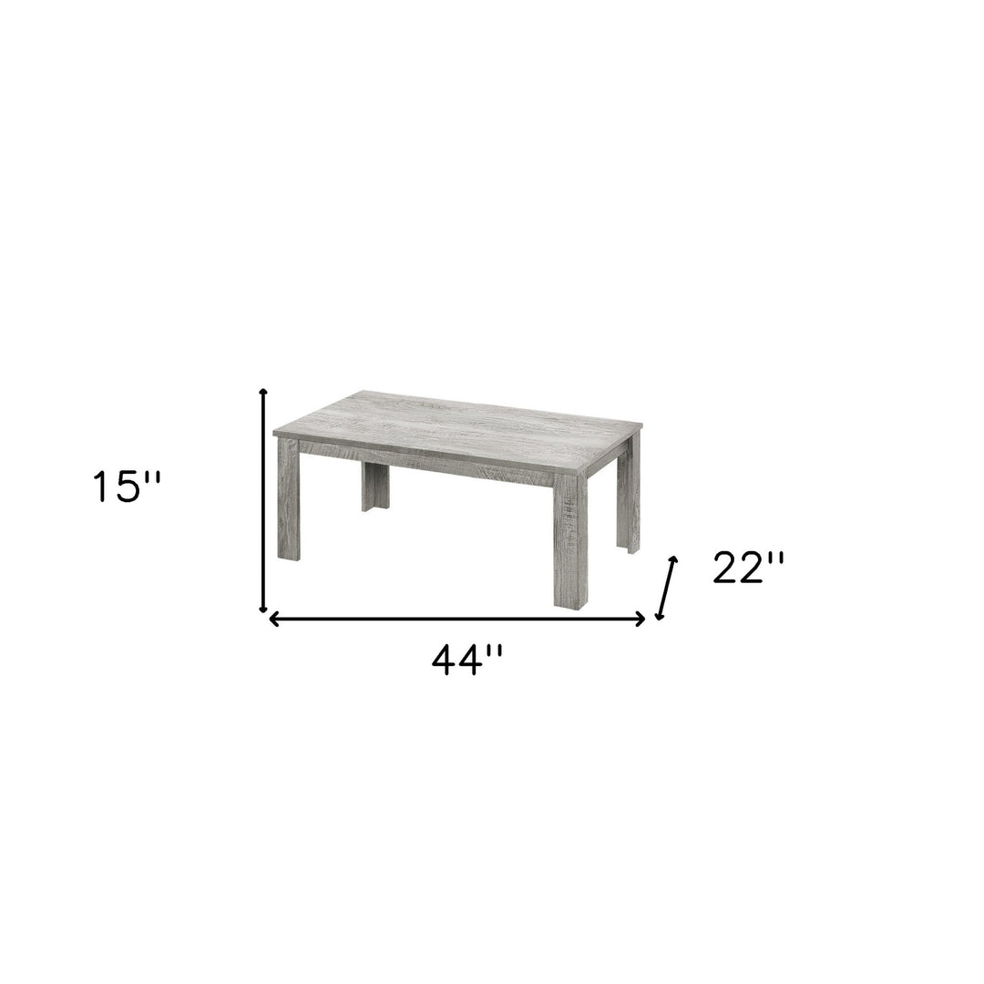 Set of Three 44" Modern Gray Coffee Tables